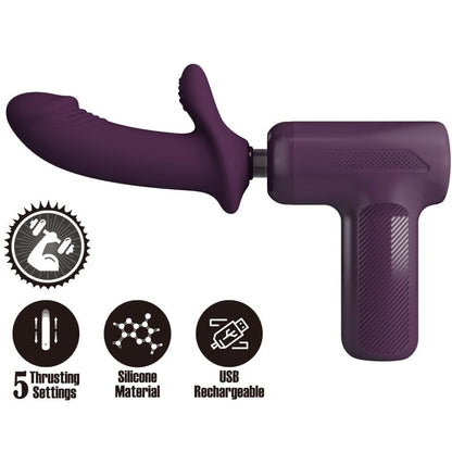 Massaggiatore Pretty Love DJ Scholar viola con 5 impostazioni, design ergonomico e controlli intuitivi.