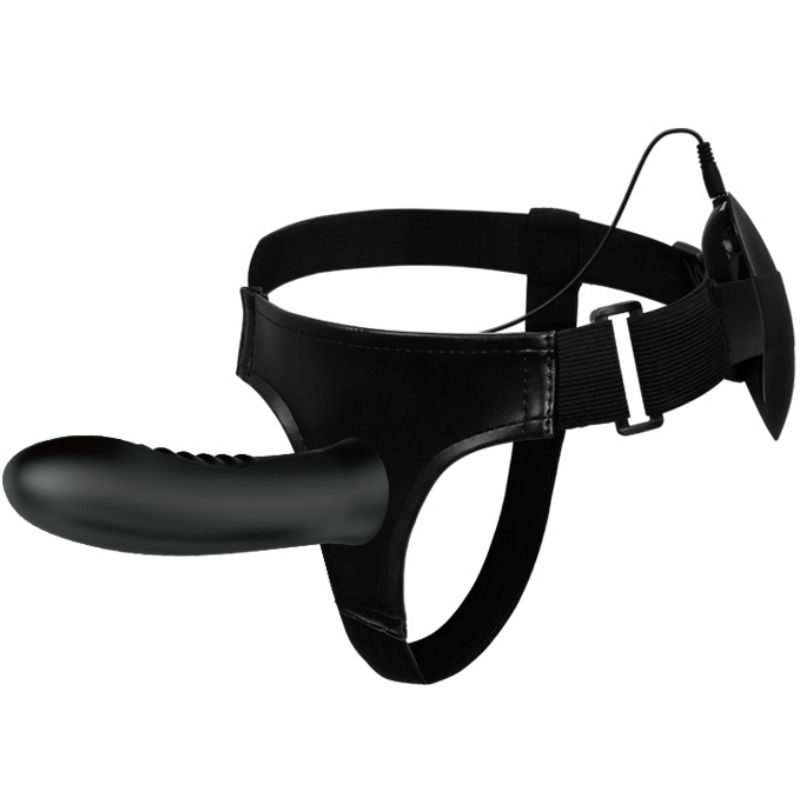 Strap on con vibrazione e dildo cavò PRETTY LOVE Abbasbailea Love Myron, dispositivo per giochi intimi con telecomando.