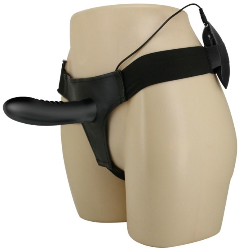 Fetish strap-on PRETTY LOVE Abbasbailea Love Myron con vibrazione e dildo cavetto, dettagli in silicone nero.