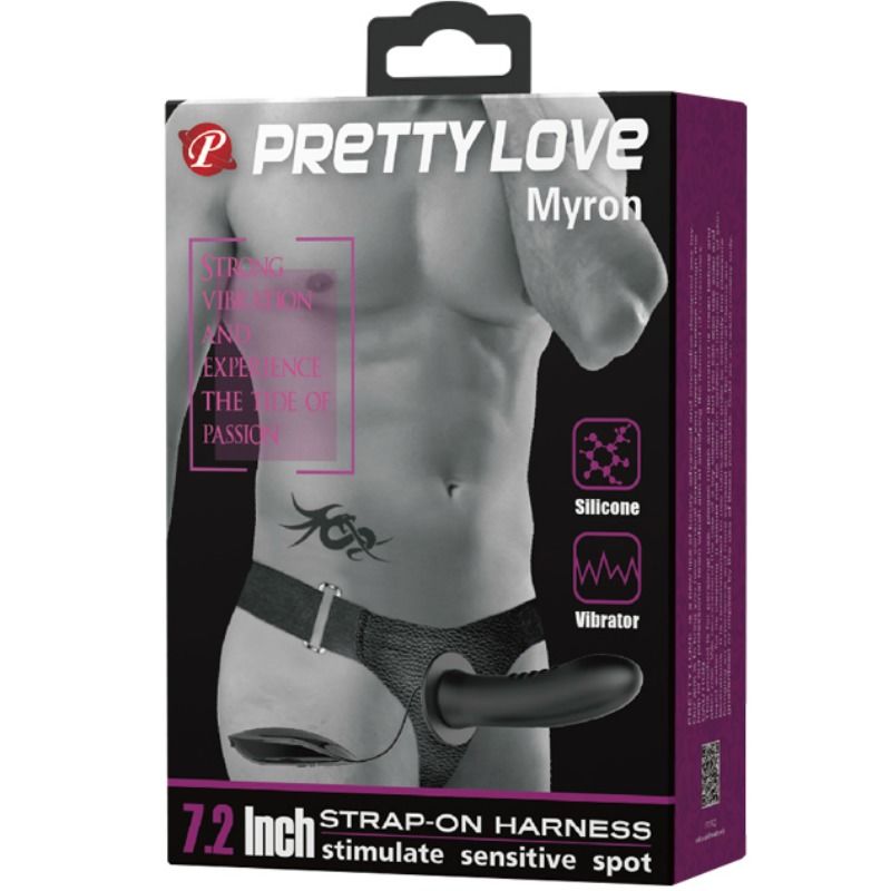 Dildo con cavo e vibrazione PRETTY LOVE Abbasbailea Love Myron, strap-on con dettagli realistici e funzioni di stimolazione
