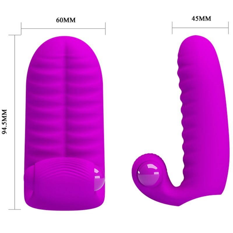 Stimolatore DitaLE Abbott di Pretty Love di colore lilla, con design elegante e dettagli realistici per sensazioni piacevoli.