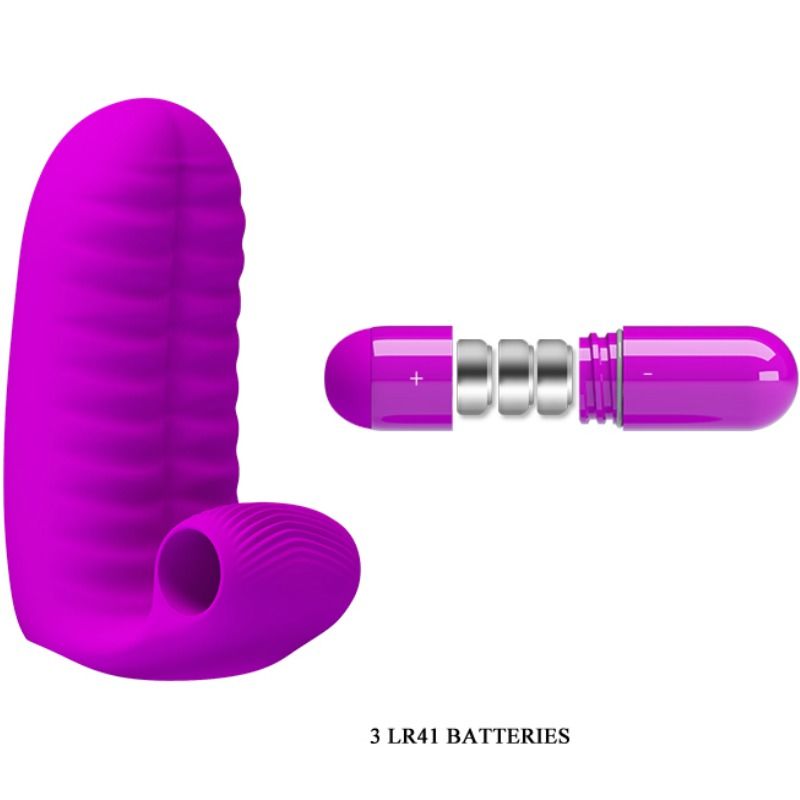 Stimolatore Ditale Pretty Love Abbott color lilla con dettagli eleganti, progettato per il piacere e il benessere personale.