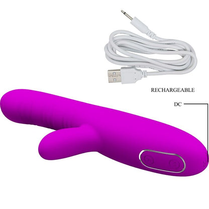 Vibratore multifunzione e stimolatore clitoride viola PRETTY LOVE Angelique, design elegante e dettagli dettagliati.