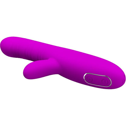 Vibratore multifunzione Pretty Love Angelique con stimolatore clitoride viola, design elegante e funzionalità multiple.