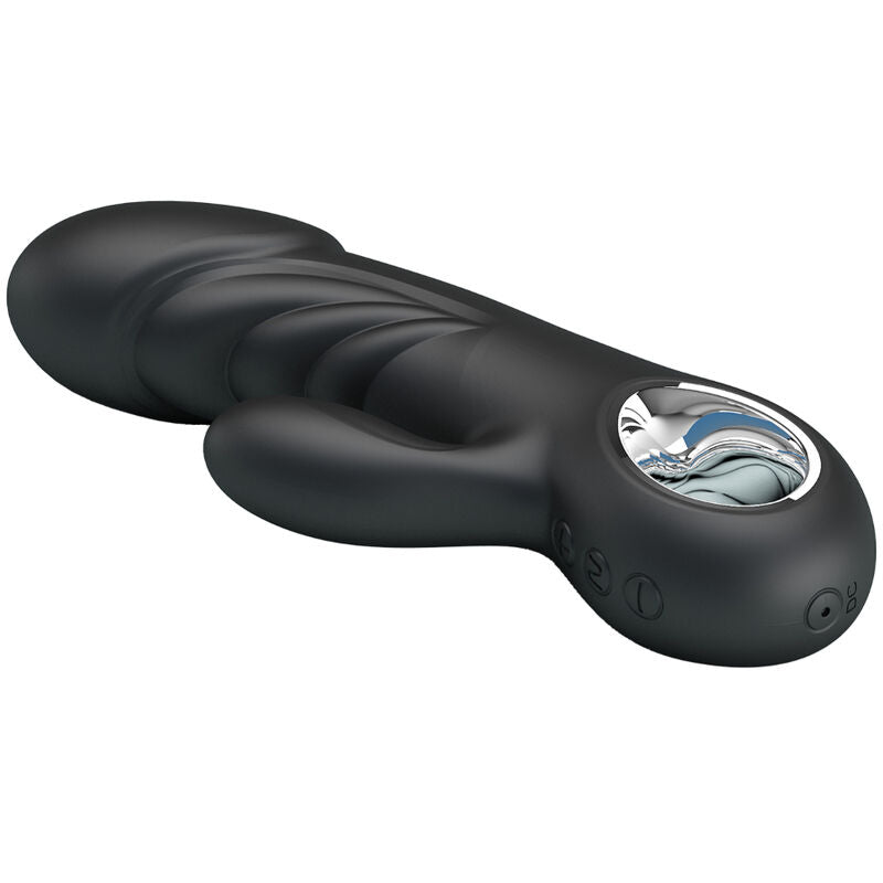 Vibratore G-spot e stimolatore clitorideo Pretty Love Ansel, design ergonomico e dettagli colorati, superficie liscia e funzionale.