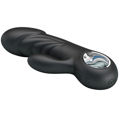Vibratore G-spot e stimolatore clitorideo Pretty Love Ansel, design ergonomico e dettagli colorati, superficie liscia e funzionale.