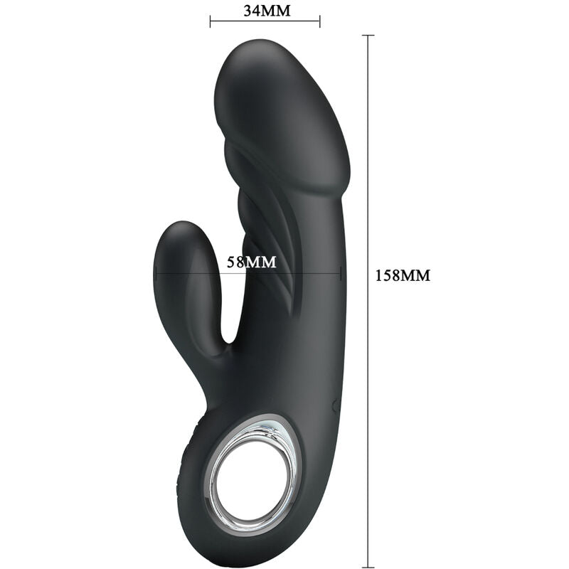 Stimolatore clitorideo PRETTY LOVE ANSEL con design ergonomico e superficie liscia, ideale per la stimolazione del punto G e clitoride.