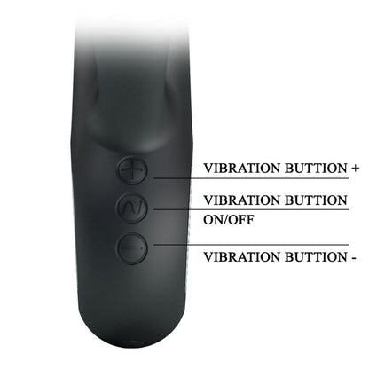 Vibratore G-spot e stimolatore clitorideo PRETTY LOVE ANSEL, design ergonomico e dettagli in silicone rosa chiaro