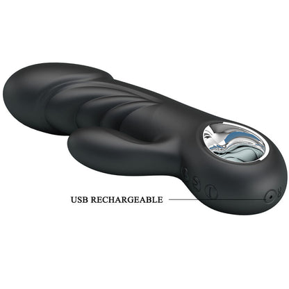 Vibratore GY Pretty Love Ansel con stimolatore punto clitorideo, design elegante e dettagli realistici.