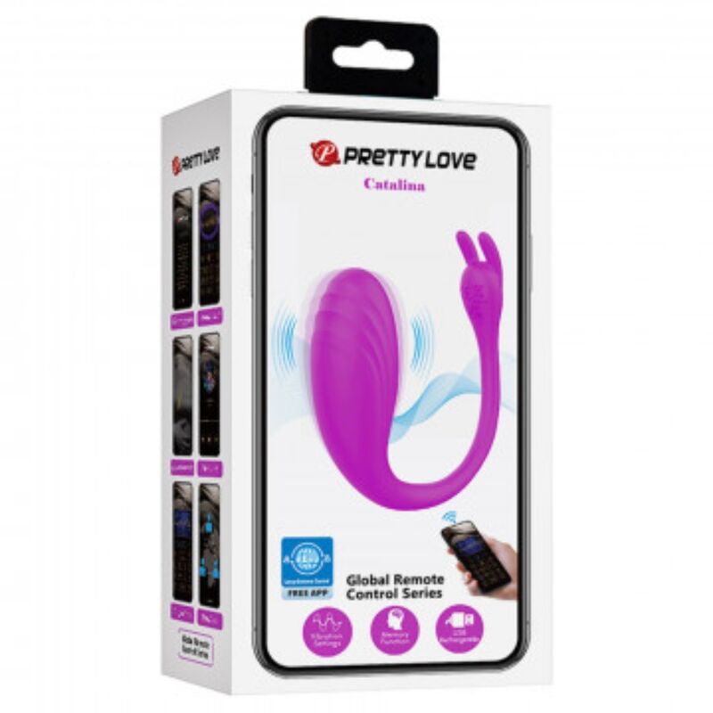 Massaggiatore Catalina lilla della linea Pretty Love, con controlle digitale e design ergonomico, visibile in immagine.