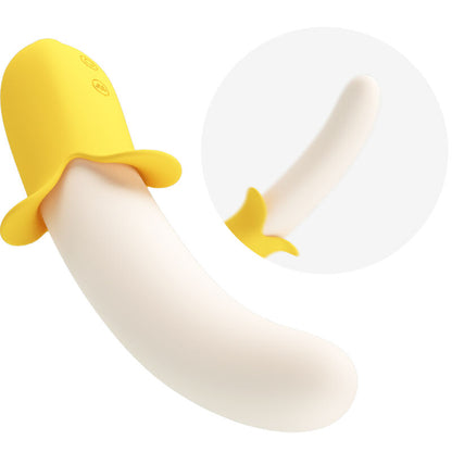 Vibratore in silicone nero PRETTY LOVE Banana Geek Super Power con 7 vibrazioni su e giù, design ergonomico e dettagli realistici