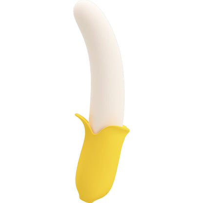 Dildo in silicone nero PRETTY LOVE Banana Geek Super Power con 7 vibrazioni su e giù, forma a banana, dettagli realistici.