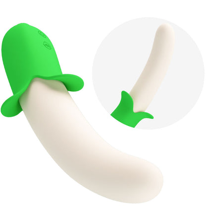 Silicone vibratore PRETTY LOVE Banana Knight Super Power con 7 modalità di vibrazione, design realistico a forma di banana.