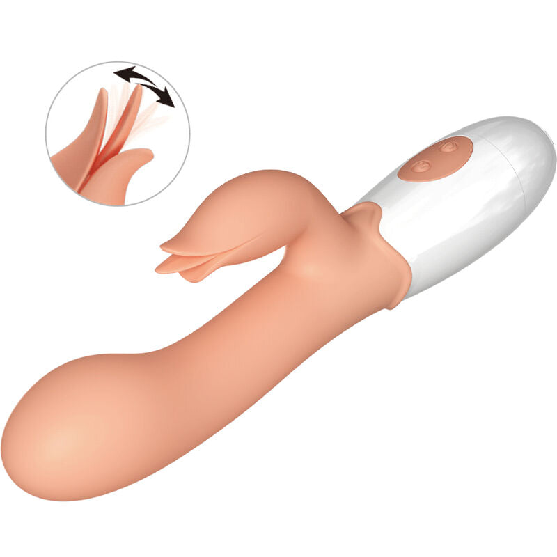 Vibratore Pretty Love Bloody Mary con stimolatore, design elegante e dettagli realistici, ideale per il piacere personale.