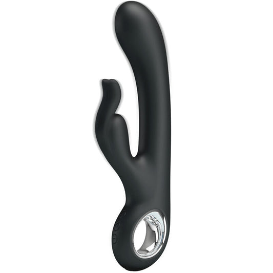 Vibratore PRETTY LOVE Carina con stimolatore clitoride e punto G, design ergonomico e dettagli realistici, in silicone rosa.