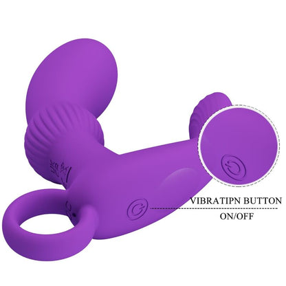 Vibratore anale Pretty Love Cayla in colore lilla, con design ergonomico e dettagli morbidi per massaggi e stimolazione.