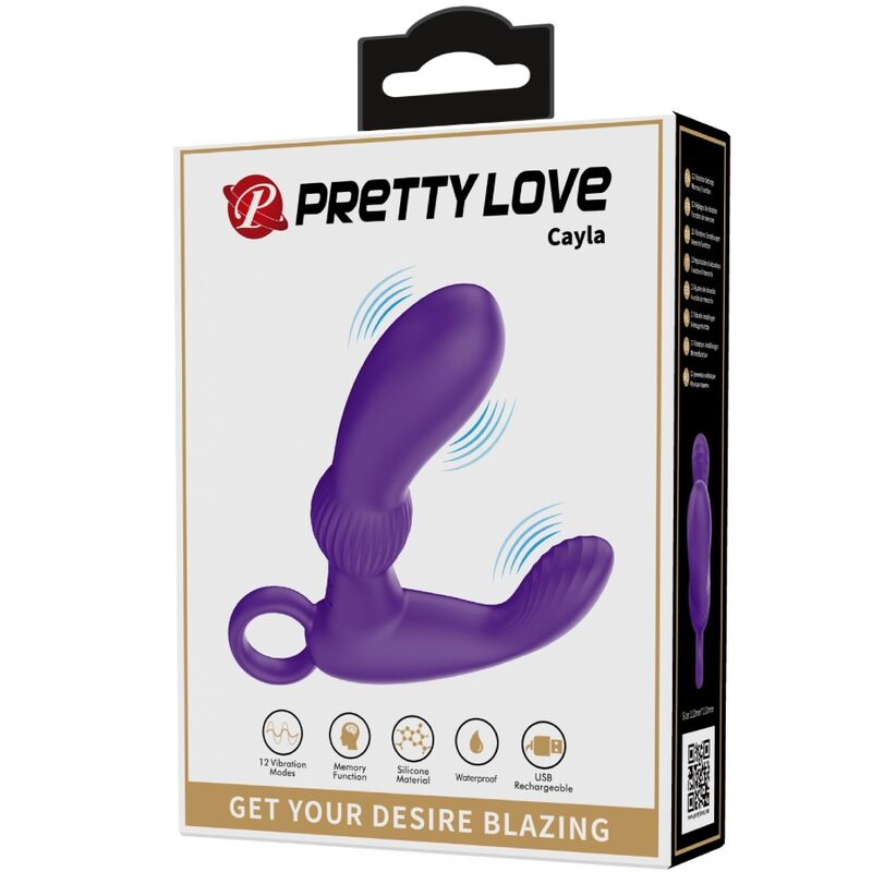 Vibratore anale Pretty Love Cayla in colore viola, con design morbido e ergonomico, ideale per massaggi e stimolazione anale.
