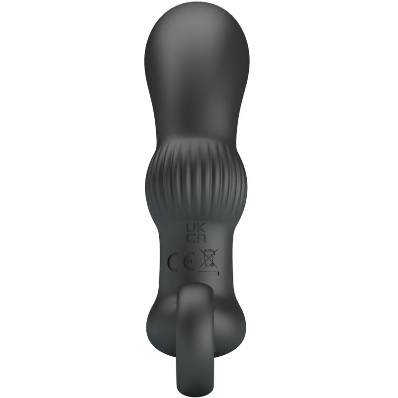 Vibratore anale nero Pretty Love Cayla con design ergonomico e superficie liscia, ideale per massaggi e piacere analo.
