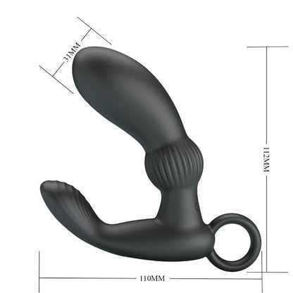 Vibratore anale Pretty Love Cayla nero con design ergonomico, ideale per massaggi e stimolazione anale.