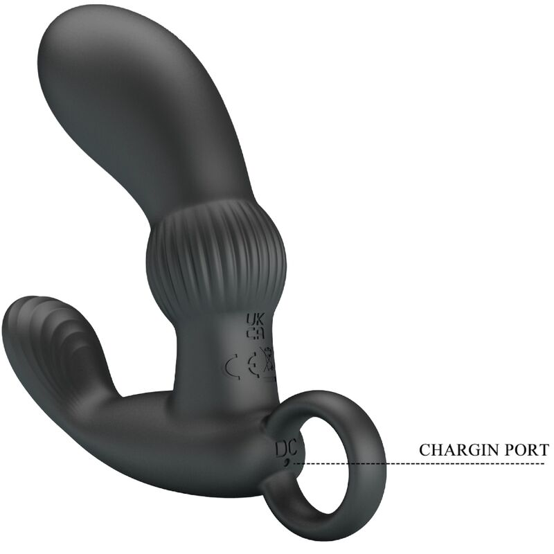Vibratore anale nero Pretty Love Cayla con design ergonomico e superficie liscia, ideale per massaggi e stimolazione.
