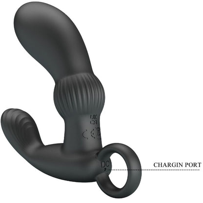 Vibratore anale nero Pretty Love Cayla con design ergonomico e superficie liscia, ideale per massaggi e stimolazione.
