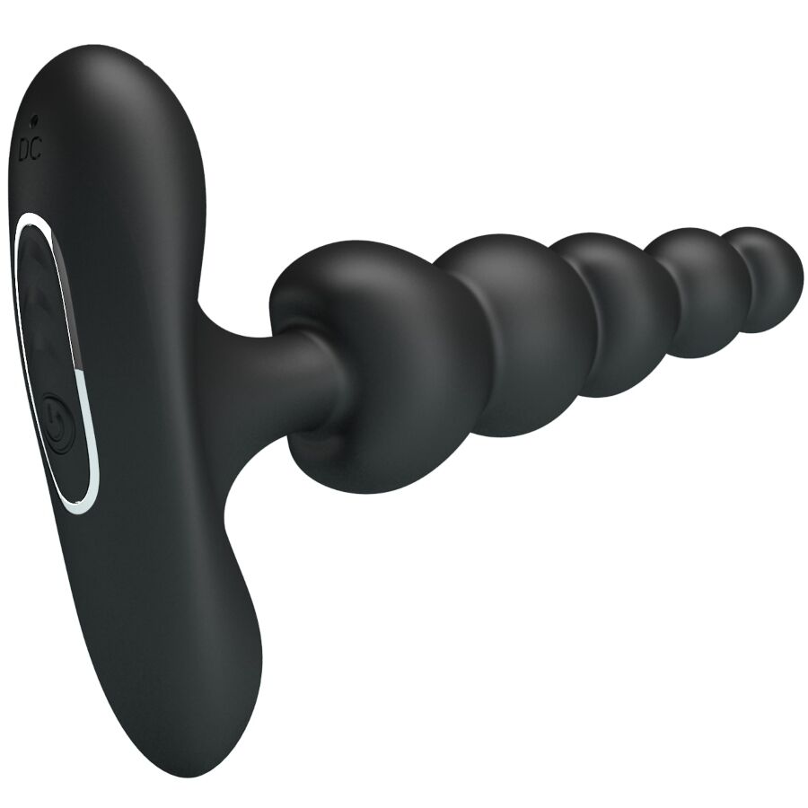 Vibratore anale PRETTY LOVE Corban nero con 10 modalità di vibrazione, design elegante e compatto, in materiale morbido.