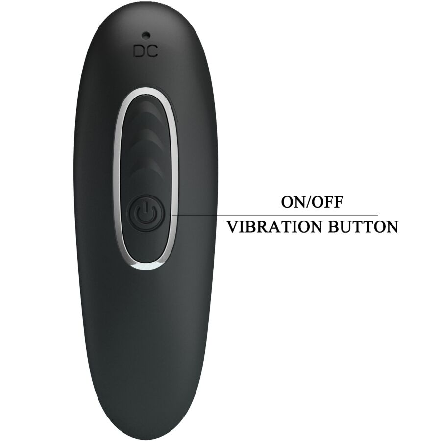 Vibratore anale nero PRETTY LOVE Corban con 10 funzioni di vibrazione, design elegante e ergonomico.