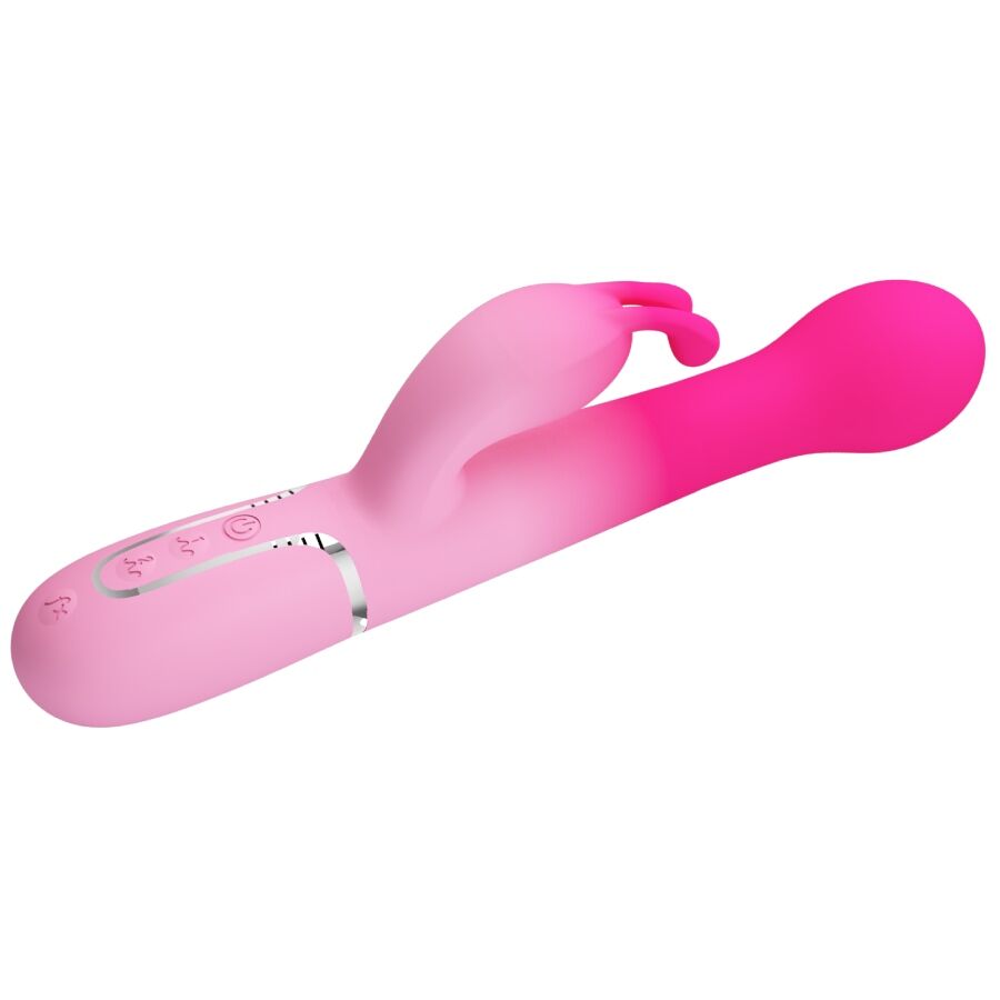 Vibratore coniglio rosa PRETTY LOVE Dejon 3 in 1 con funzioni multiple, design elegante e dettagli realistici.
