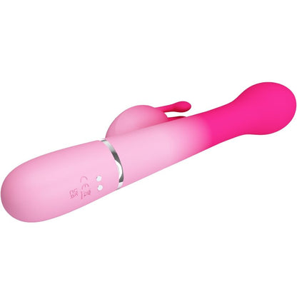 Vibratore coniglio rosa Pretty Love Dejon 3 in 1, multifunzione, design elegante e dettagli realistici.