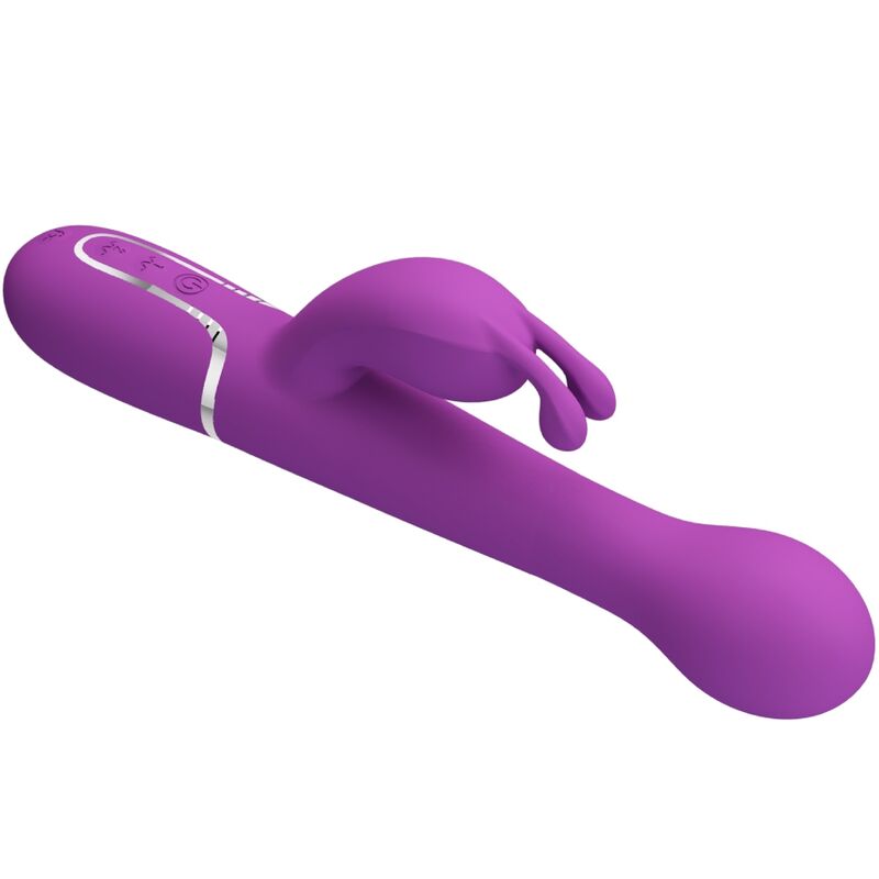 Vibratore coniglio viola PRETTY LOVE DEJON 3 in 1, multifunzione, design ergonomico, ideale per stimolazione e piacere.