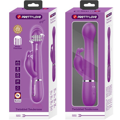 Vibratore coniglio viola PRETTY LOVE Dejon 3 in 1, dispositivo multifunzione per piacere e stimolazione.