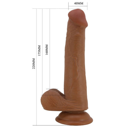Dildo realistico alto 22 cm di colore marrone di PRETTY LOVE, con dettagli realistici e forma anatomica.