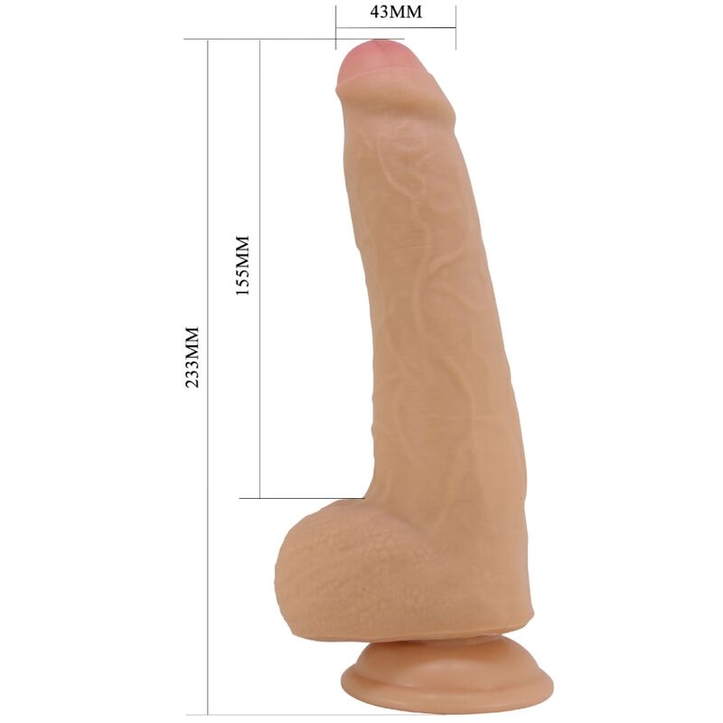 Dildo realistico PRETTY LOVE Draco, lunghezza 23 cm, colore carne, dettagli realistici, ideale per stimolazione e piacere personale