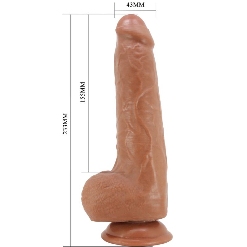 Dildo realistico PRETTY LOVE Draco modello 2 Flesh, lungo 23 cm, con dettagli realistici e superficie morbida.