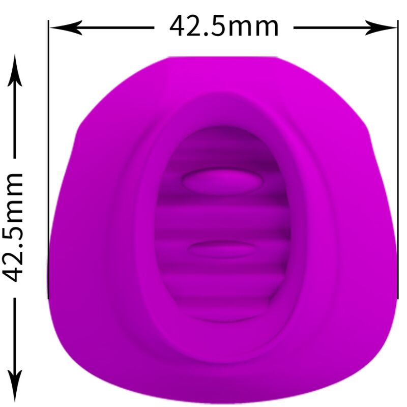 Stimolatore clitoride Pretty Love Estelle con lingua, 12 vibrazioni, colore viola, progettato per il piacere femminile.