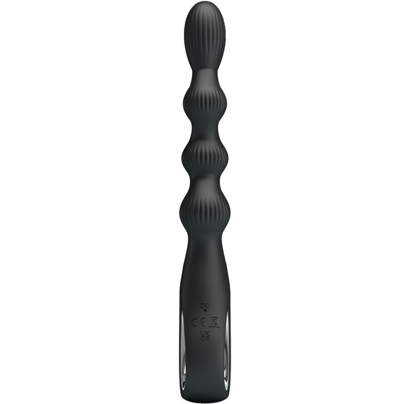 Vibratore anale PRETTY LOVE Federer nero con 12 modalità di vibrazione, design elegante e texture liscia.