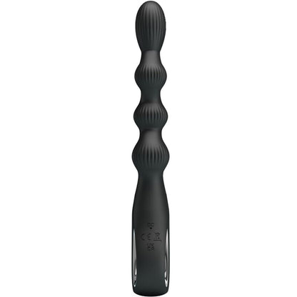 Vibratore anale PRETTY LOVE Federer nero con 12 modalità di vibrazione, design elegante e texture liscia.