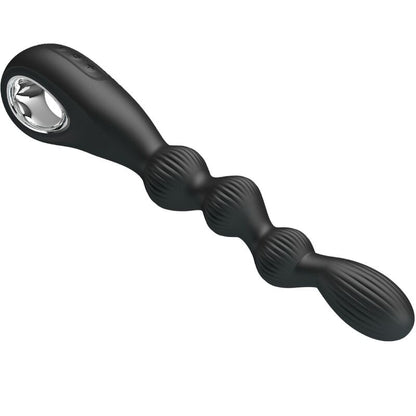 Vibratore anale nero PRETTY LOVE Federer con 12 funzioni di vibrazione, design elegante e ergonomico.