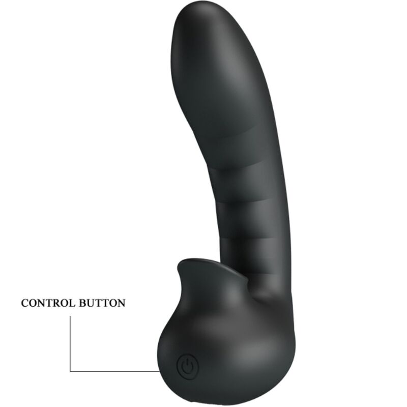 Custodia per dita vibrante PRETTY LOVE Hobgoblin con 12 vibrazioni e stimolatore clitoride nero, design compatto e stimolante.
