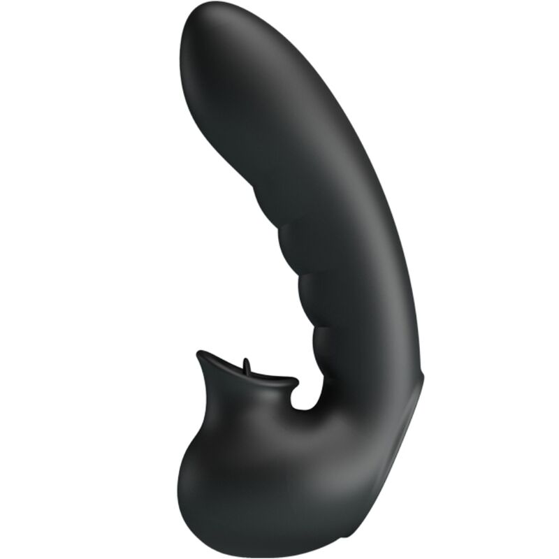 Custodia per dita vibrante Pretty Love Hobgoblin con 12 vibrazioni e stimolatore clitoride nero, design compatto e resistente.