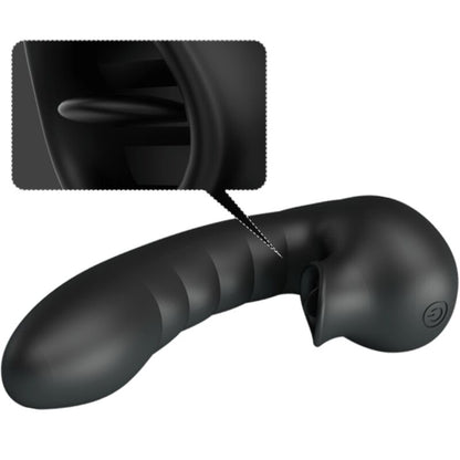 Custodia per dita vibrante Pretty Love Hobgoblin con 12 vibrazioni e stimolatore clitoride nero, design compatto e stimolante.