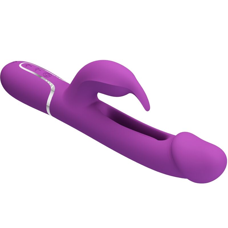 Vibratore coniglio viola PRETTY LOVE KAMPAS 3 in 1, multifunzione, design elegante e funzionale per piacere intenso.