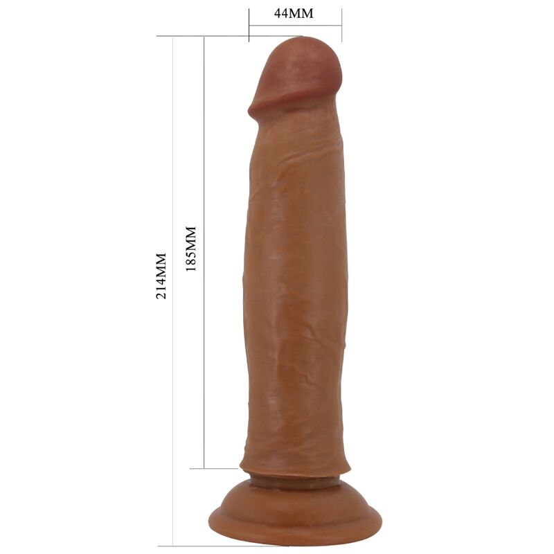 Dildo realistico PRETTY LOVE Keon, lunghezza 21 cm, colore marrone, con dettagli realistici per uso intimo.