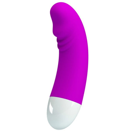 Mini vibratore Pretty Love Luther con 30 modalità di vibrazione, morbido e compatto, ideale per stimolazione mirata.