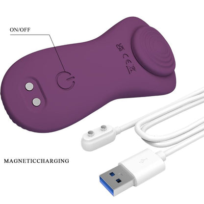 Massaggiatore clitoride Pretty Love Mane Lay On con 10 vibrazioni, telecomando e design viola.