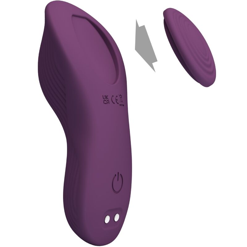 Massaggiatore clitoride Pretty Love Mane Lay-On con 10 vibrazioni e telecomando, colore viola, dispositivo per il piacere.