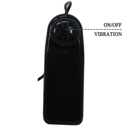 Imbracatura universale PRETTY LOVE Marion con dildo vibrante da 19 cm marrone, mostrato in primo piano.