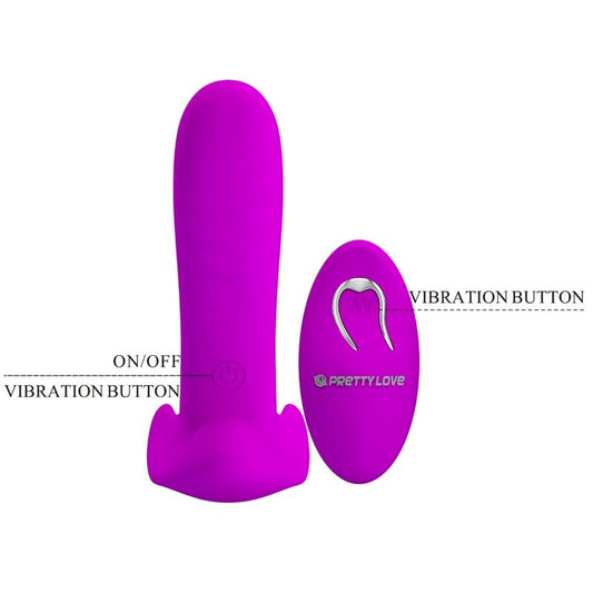 Massaggiatore e vibratore Pretty Love con telecomando, 12 vibrazioni, colore viola, dispositivo per il benessere e il piacere.