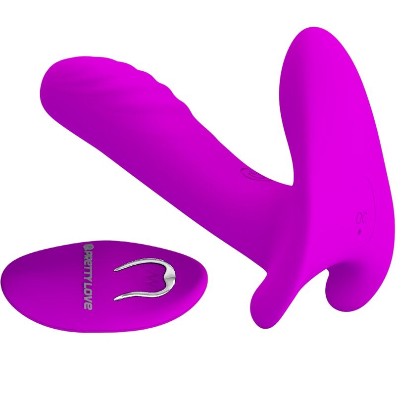 Massaggiatore e vibratore Pretty Love con telecomando, 12 vibrazioni, colore viola, design ergonomico.
