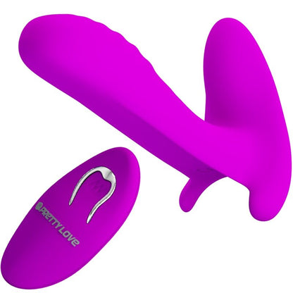 Massaggiatore e vibratore Pretty Love viola con telecomando, 12 modalità di vibrazione, design ergonomico e dettagli colorati.